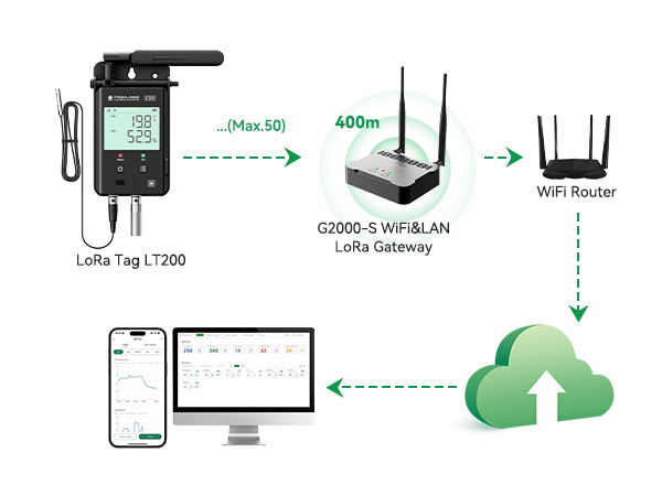 LT200 LoRa Wireless Environmental Monitoring Device for Large-Scale Facilities